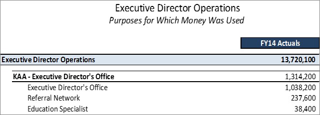 Executive Director Office Detailed Purposes